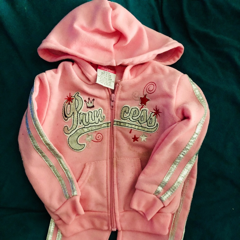 Girls size 12 mons - 2 piece Hoodie & Sweatpants Set